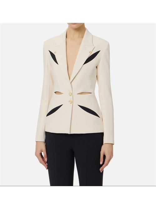 Giacca in crêpe leggero con cut-out bicolore ELISABETTA FRANCHI | GI19861E2.E84